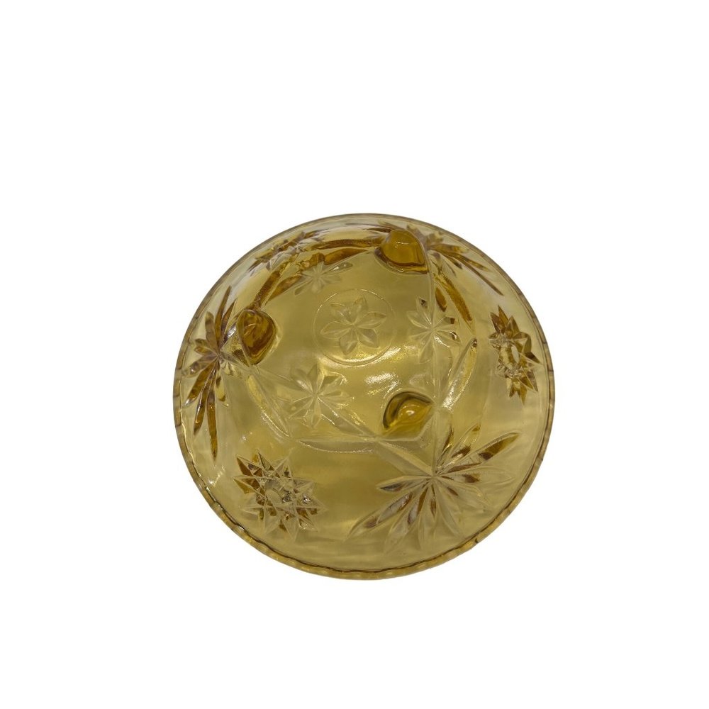 Amber Footed Ornate Candy Dish - Picture 4 of 8